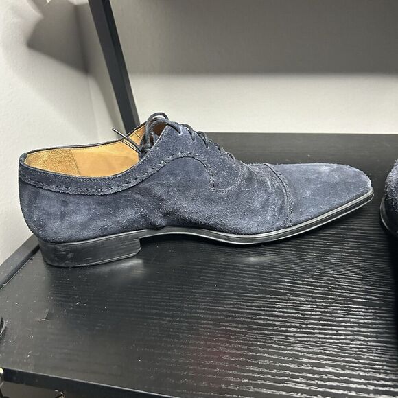 Magnanni "Tosi" Cap Toe Suede Leather Oxford, Navy, Men's 12 M - Picture 9 of 12